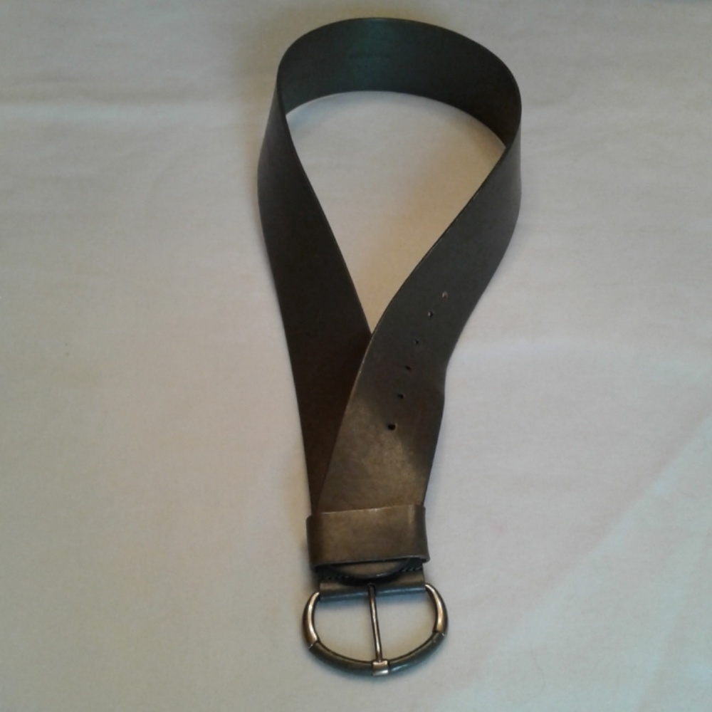 Talbots Wide Olive Green Leather Belt
